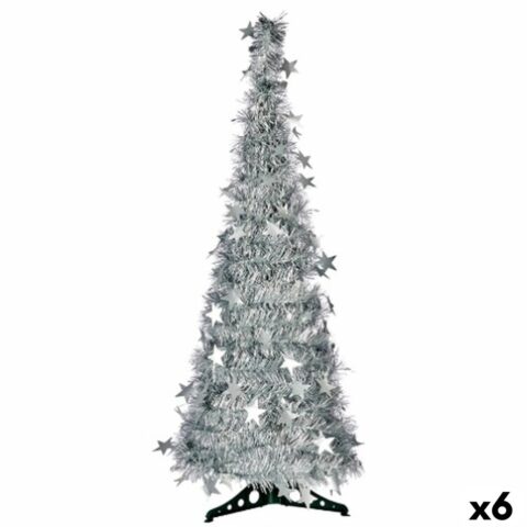 Χριστουγεννιάτικο δέντρο Ασημί Φυσαλίδα 38 x 38 x 150 cm (x6)