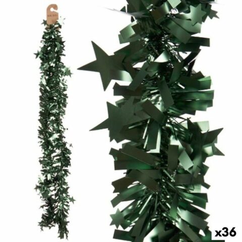 Χριστουγεννιάτικο στεφάνι Φυσαλίδα Αστέρια Πράσινο 9 x 9 x 200 cm (36 Μονάδες)