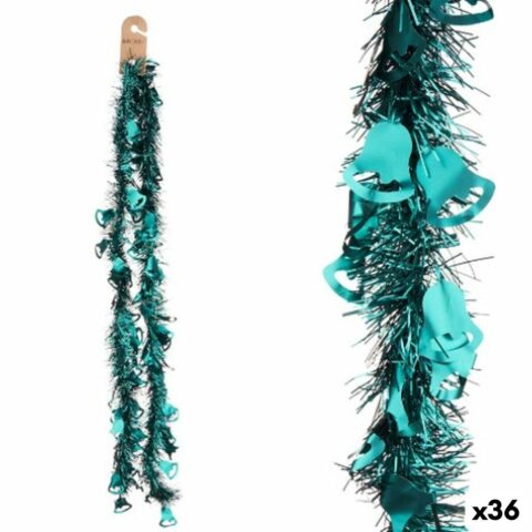 Χριστουγεννιάτικο στεφάνι Φυσαλίδα Κουδούνια Πράσινο Πλαστική ύλη 12 x 12 x 200 cm (36 Μονάδες)