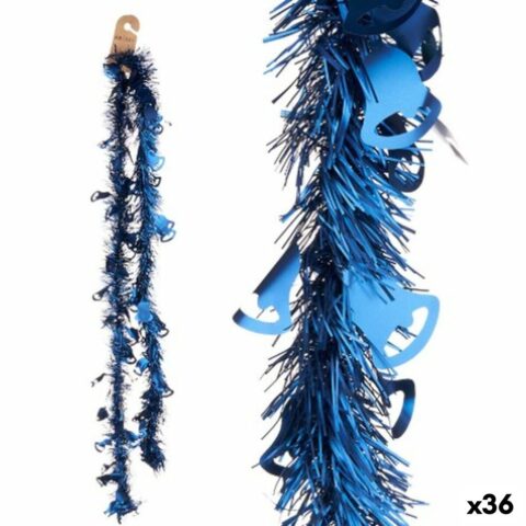 Χριστουγεννιάτικο στεφάνι Φυσαλίδα Κουδούνια Μπλε Πλαστική ύλη 12 x 12 x 200 cm (36 Μονάδες)