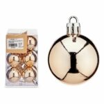 Σετ Χριστουγεννιάτικες Μπάλες champagne PVC 8 x 12 x 8 cm (12 Μονάδες)