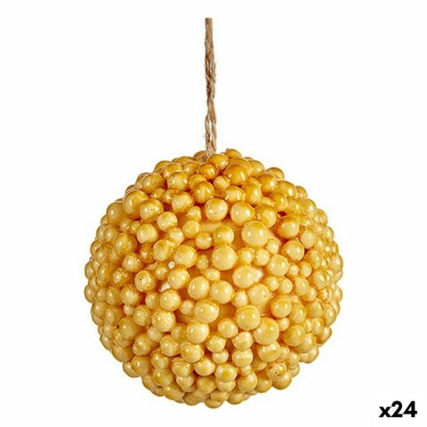 Χριστουγεννιάτικη μπάλα Κίτρινο Πλαστική ύλη 8 x 8 x 8 cm (24 Μονάδες)