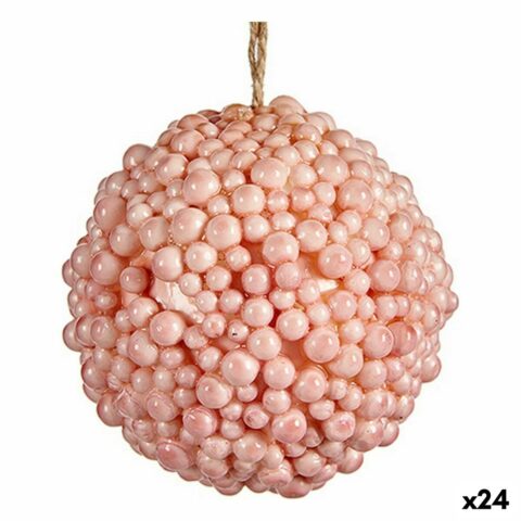 Χριστουγεννιάτικη μπάλα Ροζ Πλαστική ύλη 8 x 8 x 8 cm (24 Μονάδες)