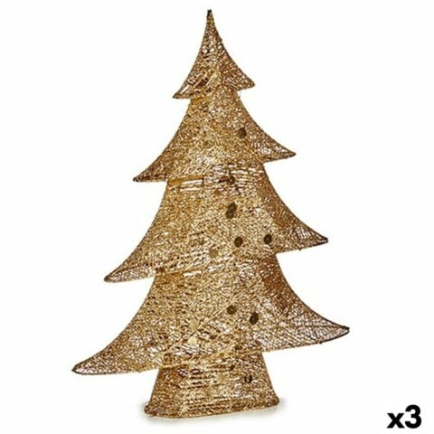 Διακοσμητική Φιγούρα Χριστουγεννιάτικο δέντρο Μέταλλο Χρυσό 12 x 59