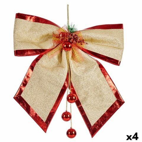 Γραβάτα Χριστουγεννιάτικο Στολίδι Κόκκινο Χρυσό Πλαστική ύλη 53 x 50 x 9 cm (4 Μονάδες)