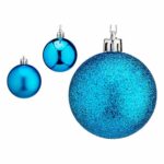 Σετ Χριστουγεννιάτικες Μπάλες 6 cm Μπλε Πλαστική ύλη (x9)