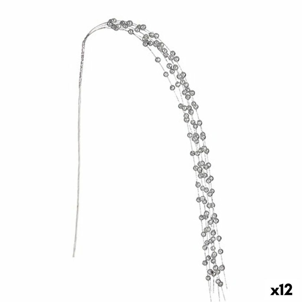 Κλαδί 140 cm Μπάλες Ασημί (12 Μονάδες)