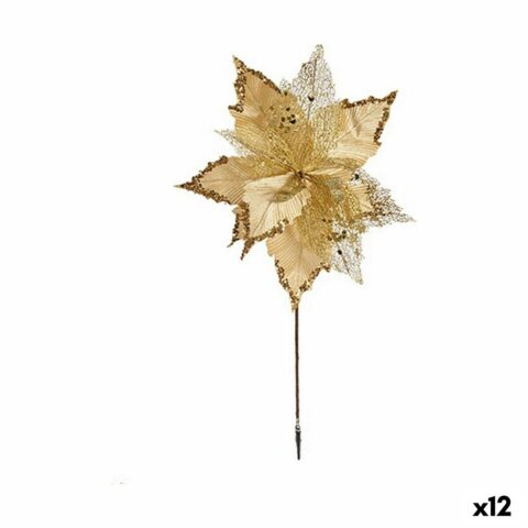 Διακοσμητικό Λουλούδι 40 cm Χρυσό Πλαστική ύλη (12 Μονάδες)
