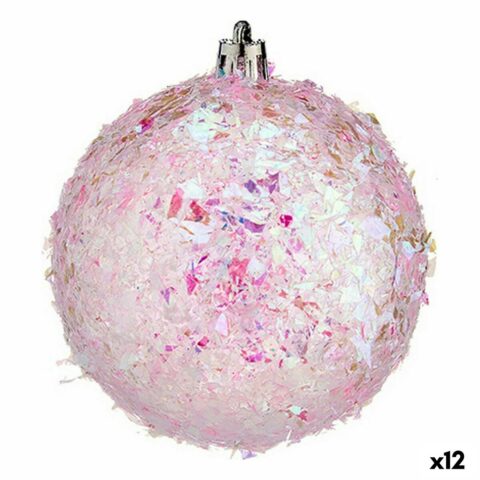 Σετ Χριστουγεννιάτικες Μπάλες Ροζ Πλαστική ύλη 8 x 9 x 8 cm (12 Μονάδες)