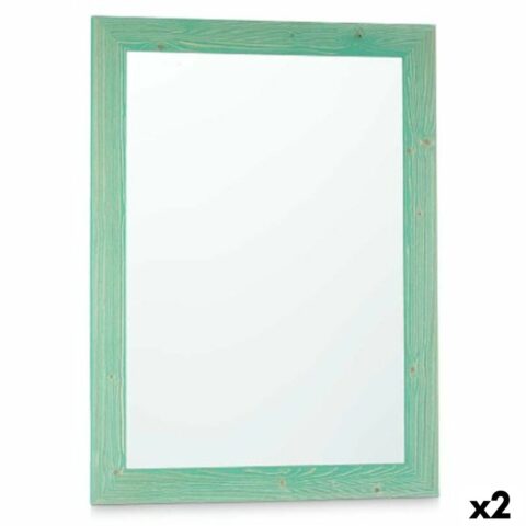 Τοίχο καθρέφτη 60 x 80 cm Τυρκουάζ Ξύλο MDF (x2)