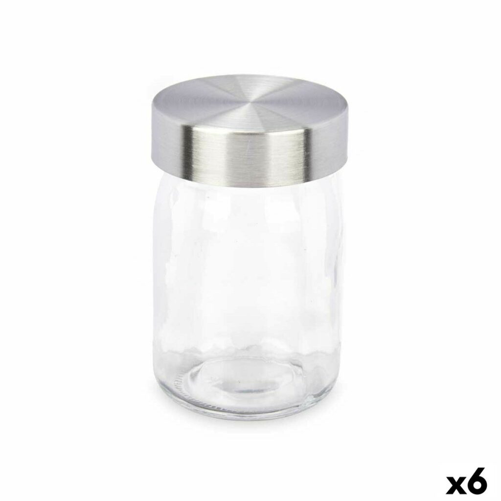 Βάζο Διαφανές Ασημί Μέταλλο Γυαλί 230 ml 6