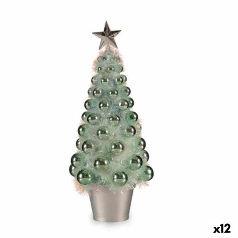 Διακοσμητική Φιγούρα Χριστουγεννιάτικο δέντρο Πράσινο πολυπροπυλένιο PET 16 x 37