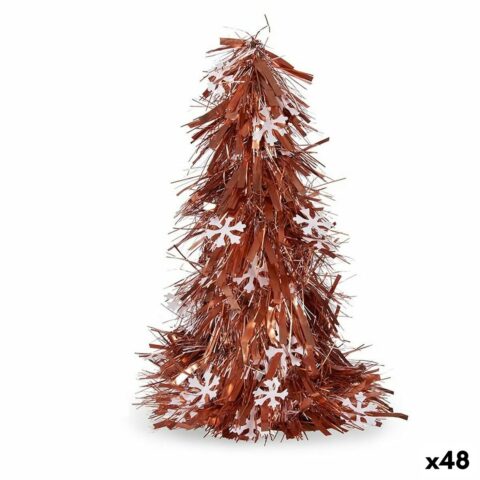 Διακοσμητική Φιγούρα Χριστουγεννιάτικο δέντρο Φυσαλίδα Λευκό Χαλκός πολυπροπυλένιο PET 20 x 30 x 20 cm (48 Μονάδες)