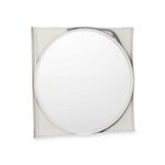 Τοίχο καθρέφτη Λευκό Μαύρο Κρυστάλλινο Δερματίνη 60 x 60 x 3 cm (4 Μονάδες)