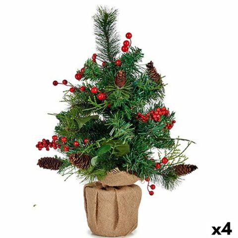 Χριστουγεννιάτικο δέντρο Καφέ Κόκκινο Πράσινο 23 x 47 x 27 cm (4 Μονάδες)