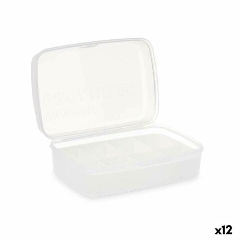 Κουτί αποθήκευσης με Καπάκι Λευκό Διαφανές Πλαστική ύλη 21