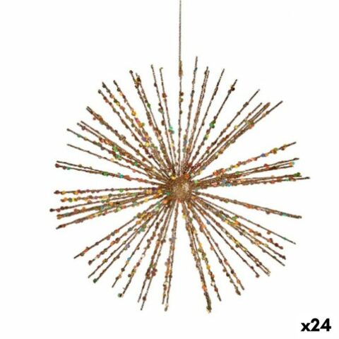 Χριστουγεννιάτικο Στολίδι Αστέρι Κρεμαστά Κοσμήματα Χρυσό Πλαστική ύλη 23 x 5 x 23 cm (24 Μονάδες)