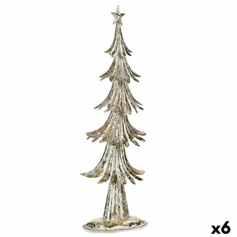 Διακοσμητική Φιγούρα Χριστουγεννιάτικο δέντρο Λευκό Μέταλλο 12 x 50 x 18 cm (x6)