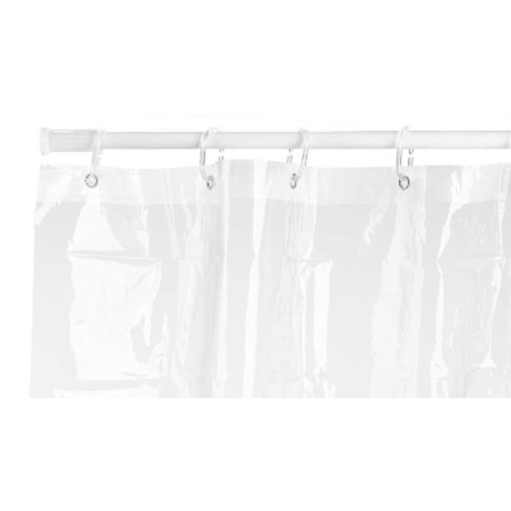 Κουρτίνα ντους 180 x 180 cm Πλαστική ύλη PEVA Διαφανές (12 Μονάδες)