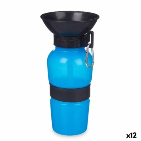 Μπουκάλι Ποτίστρα Νερού για Σκύλους Μπλε Μαύρο Μέταλλο Πλαστική ύλη 500 ml (12 Μονάδες)