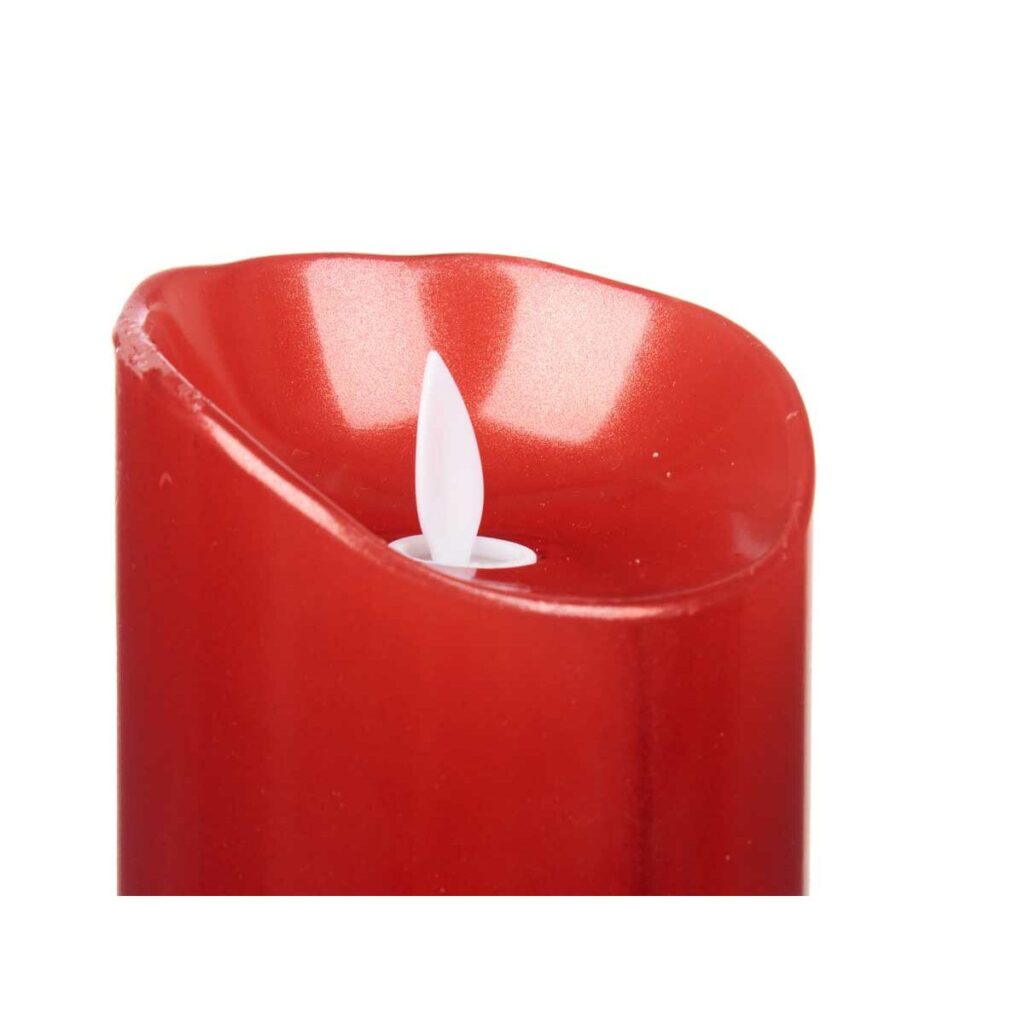 Κερί LED Κόκκινο 8 x 8 x 25 cm (12 Μονάδες)
