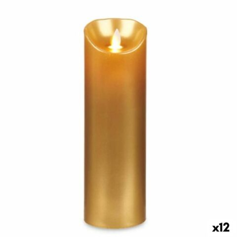 Κερί LED Χρυσό 8 x 8 x 25 cm (12 Μονάδες)