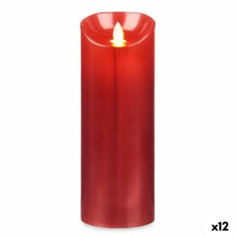 Κερί LED Κόκκινο 8 x 8 x 20 cm (12 Μονάδες)
