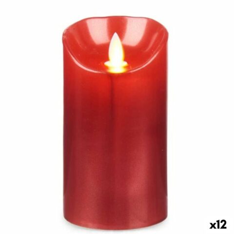 Κερί LED Κόκκινο 8 x 8 x 15 cm (12 Μονάδες)