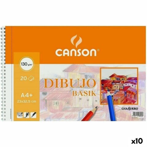 Σημειωματάριο Σχεδίου Canson Basik A4+ 10 Τεμάχια 20 Φύλλα (x10)