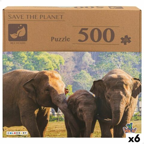 Παζλ Colorbaby Elephant 500 Τεμάχια x6 61 x 46 x 0