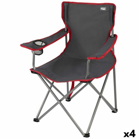Πτυσσόμενη καρέκλα για κάμπινγκ Aktive Σκούρο γκρίζο 45 x 82 x 47 cm (4 Μονάδες)