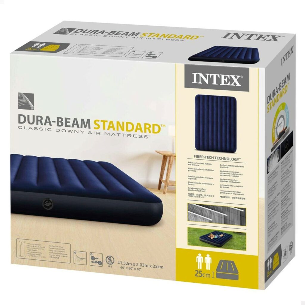 Air Bed Intex CLASSIC DOWNY 203 x 25 x 152 cm (3 Μονάδες)