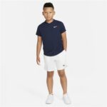 Παιδικό Μπλούζα με Κοντό Μανίκι Nike Court Dri-FIT Victory Ναυτικό Μπλε