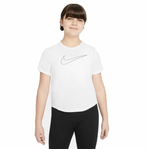 Παιδικό Μπλούζα με Κοντό Μανίκι Nike Dri-FIT One Λευκό