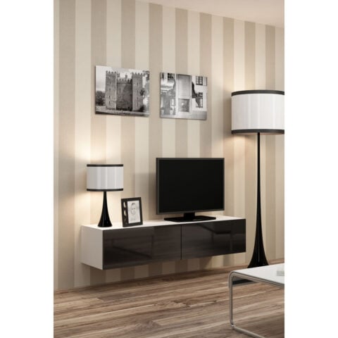 Τραπέζι Τηλεόρασης Cama Meble RTV VIGO140 b/c Λευκό Μαύρο 140 x 30 x 40 cm
