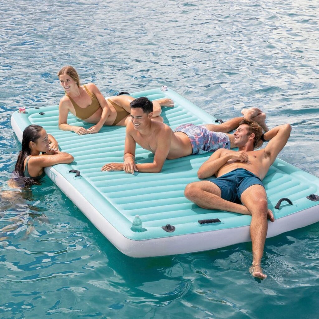 Inflatable Pool Float Intex Κουβέρτα Λευκό Τυρκουάζ 310 x 18 x 183 cm