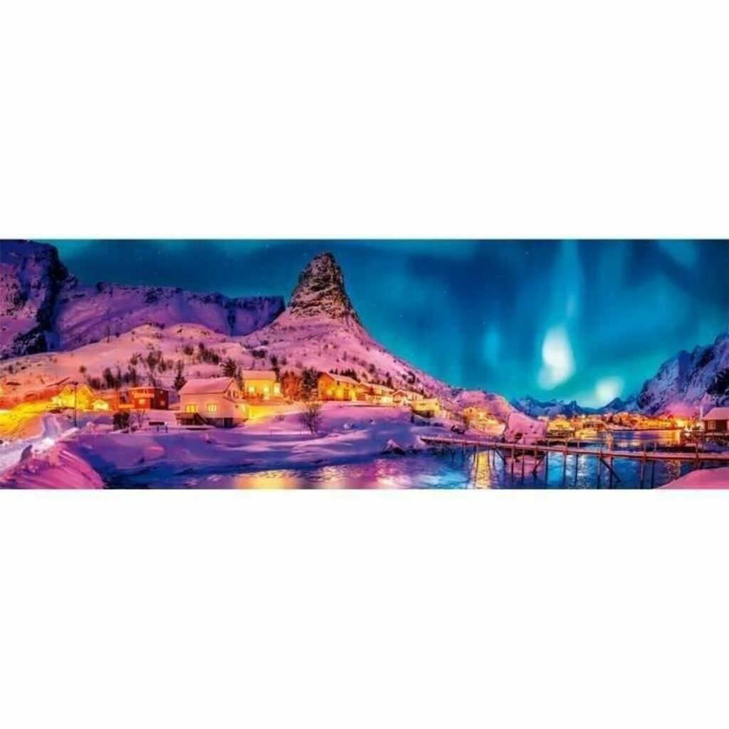 Παζλ Clementoni Panorama: Colourful night over Lofoten Island 1000 Τεμάχια