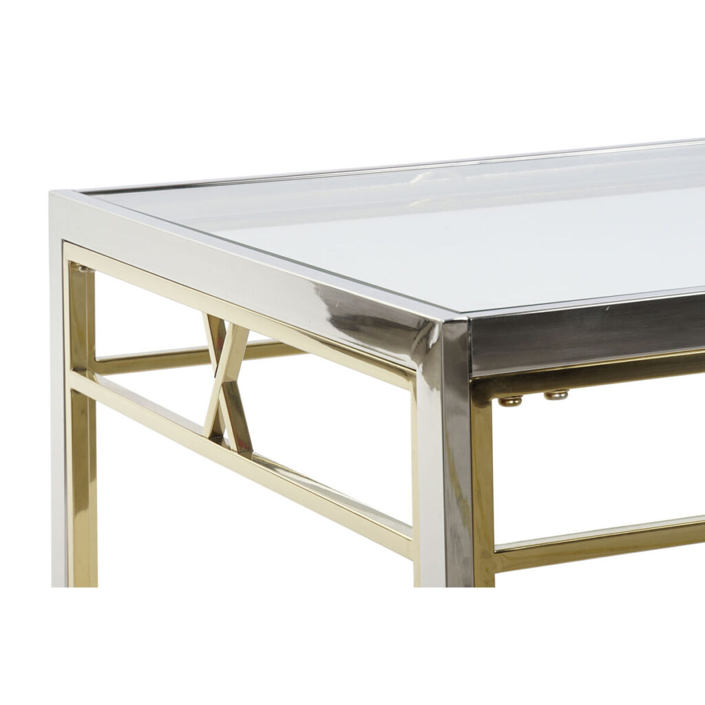 Βοηθητικό Τραπέζι DKD Home Decor Κρυστάλλινο Χάλυβας Ασημί (110 x 60 x 40 cm)
