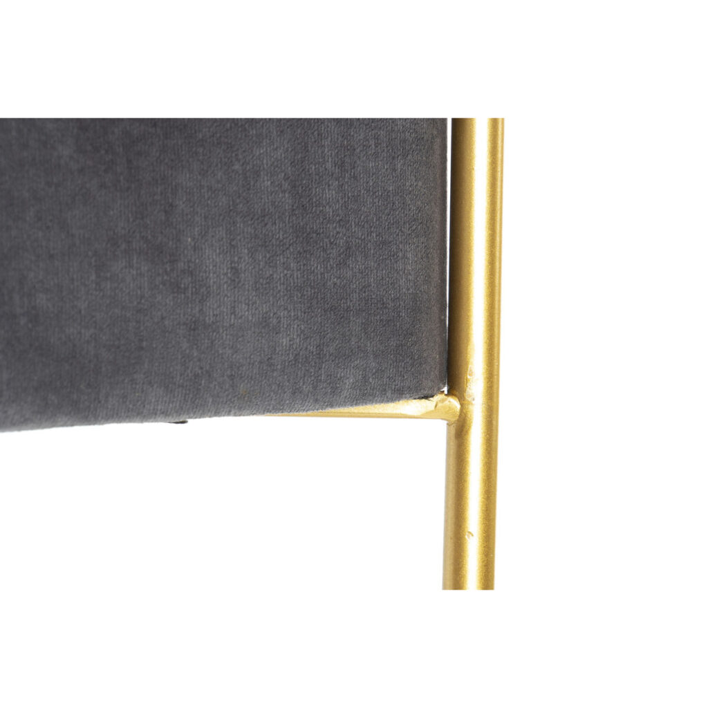 Σκαμπό DKD Home Decor   Αφρός Γκρι Χρυσό Μέταλλο πολυεστέρας Βελούδο Ξύλο MDF (80 x 80 x 47 cm)