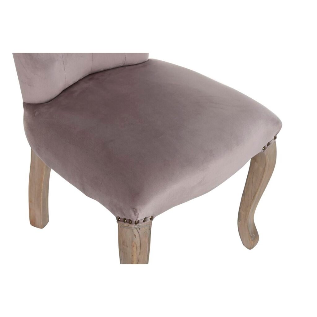 Καρέκλα Τραπεζαρίας DKD Home Decor Ροζ Φυσικό 51 x 47