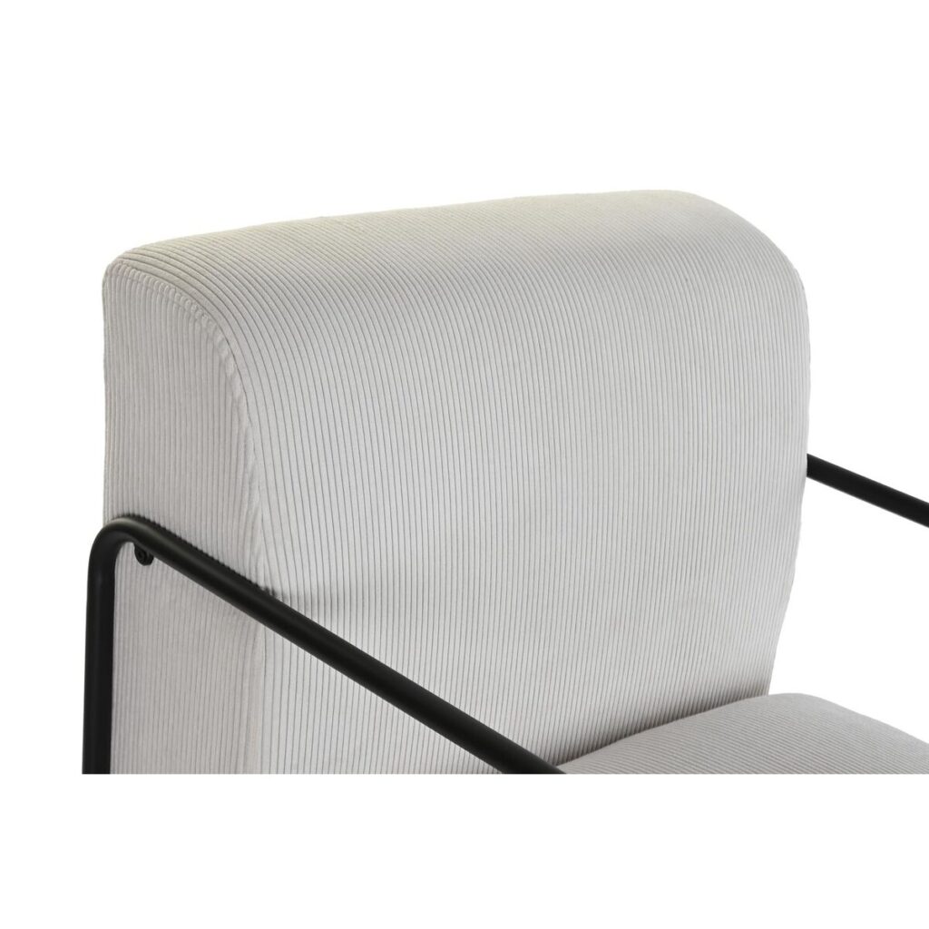 Πολυθρόνα DKD Home Decor Μαύρο πολυεστέρας Λευκό Σίδερο (64 x 74 x 79 cm)