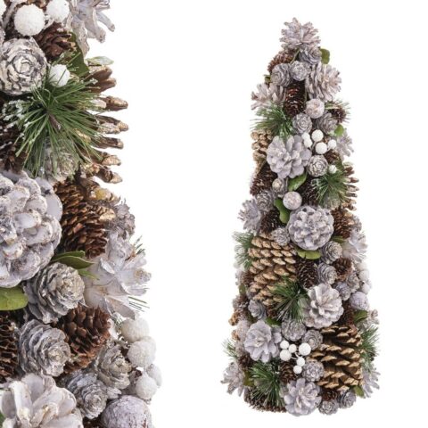 Χριστουγεννιάτικο δέντρο Λευκό Χρυσό Πλαστική ύλη Foam Ανανάδες 19 x 19 x 48