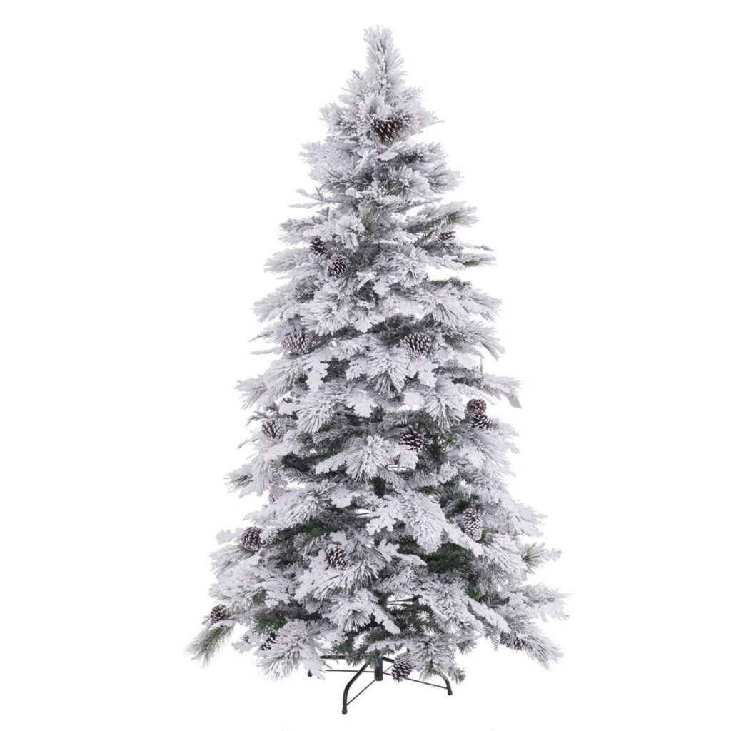 Χριστουγεννιάτικο δέντρο Λευκό Πράσινο PVC Μέταλλο πολυαιθυλένιο 210 cm