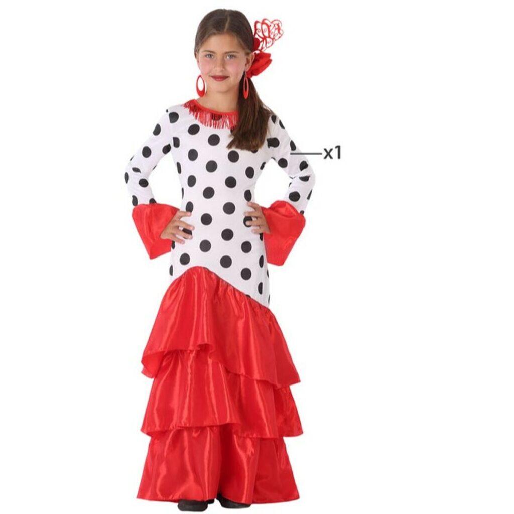 Αποκριάτικη Στολή για Παιδιά Χορεύτρια Φλαμένκο Κόκκινο Ισπανία (x1)