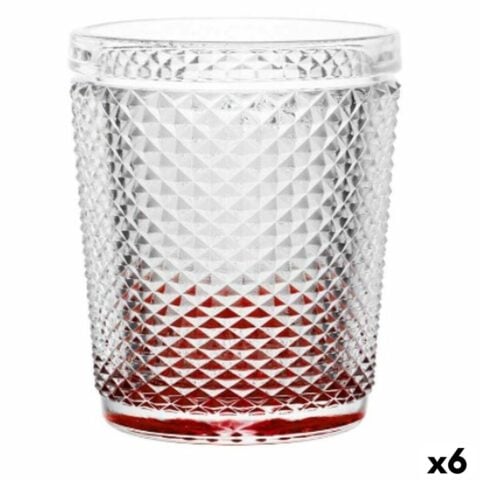 Ποτήρι Διαμάντι Κόκκινο Διαφανές Γυαλί 300 ml (x6)