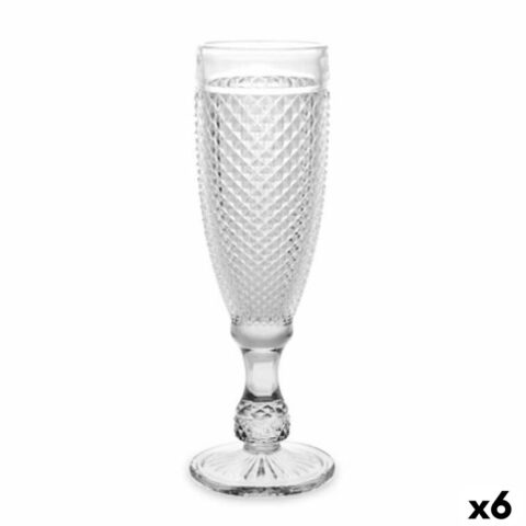 Ποτήρι για σαμπάνια Διαμάντι Διαφανές Γυαλί 185 ml (x6)