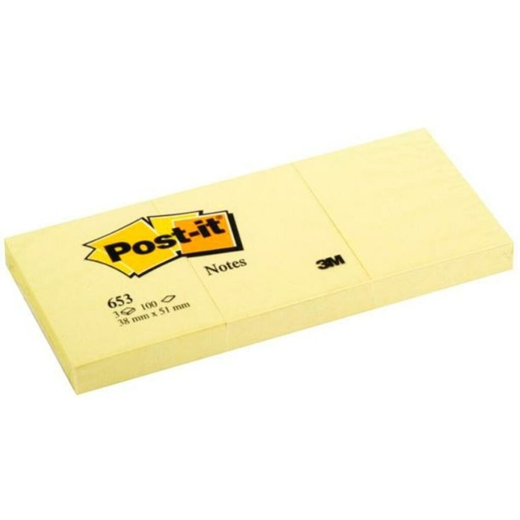 σημειωματάριο Post-it 653 20 Τεμάχια Pack Κίτρινο 100 Φύλλα 38 x 51 mm (36 Μονάδες)