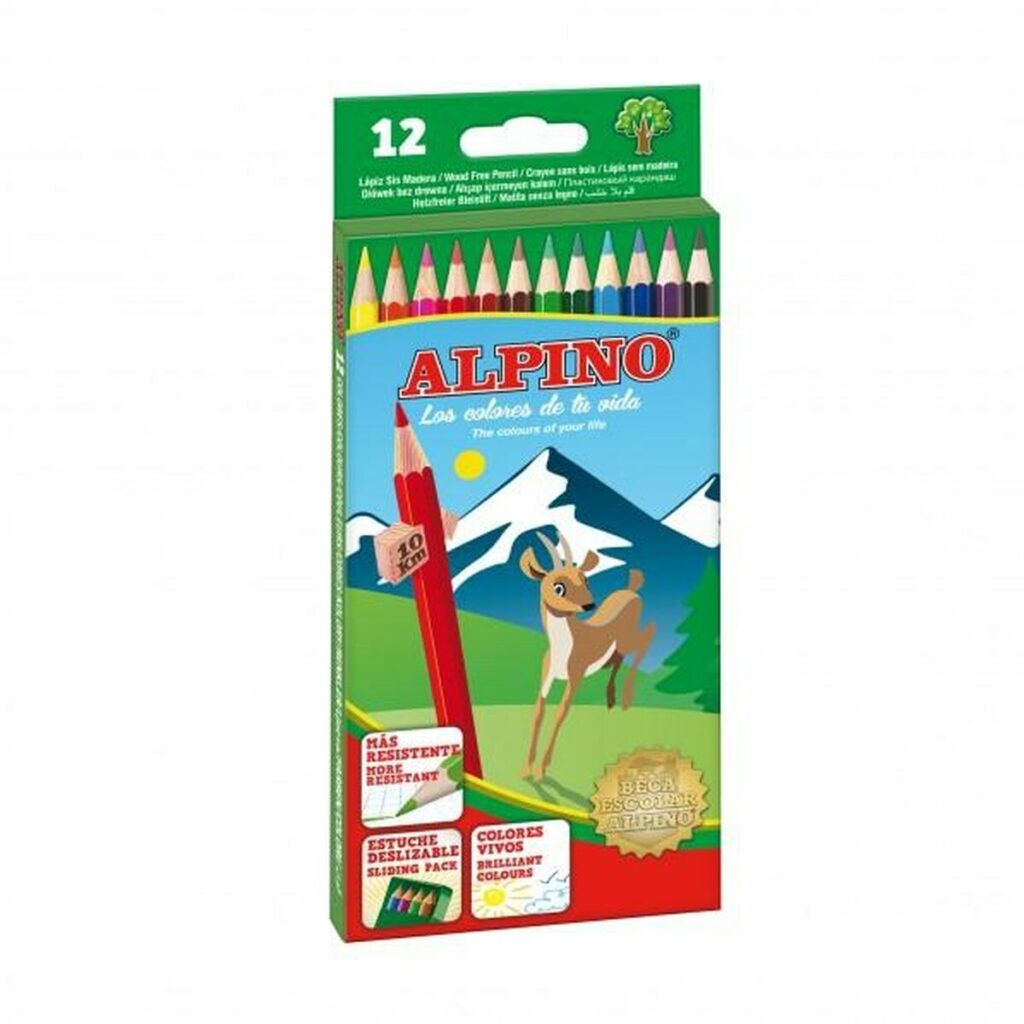 Χρωματιστά μολύβια Alpino Πολύχρωμο (12 Μονάδες)