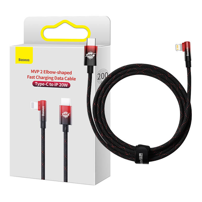 Baseus USB-C to Lightning MVP 20W 2m Cable (Black-red)