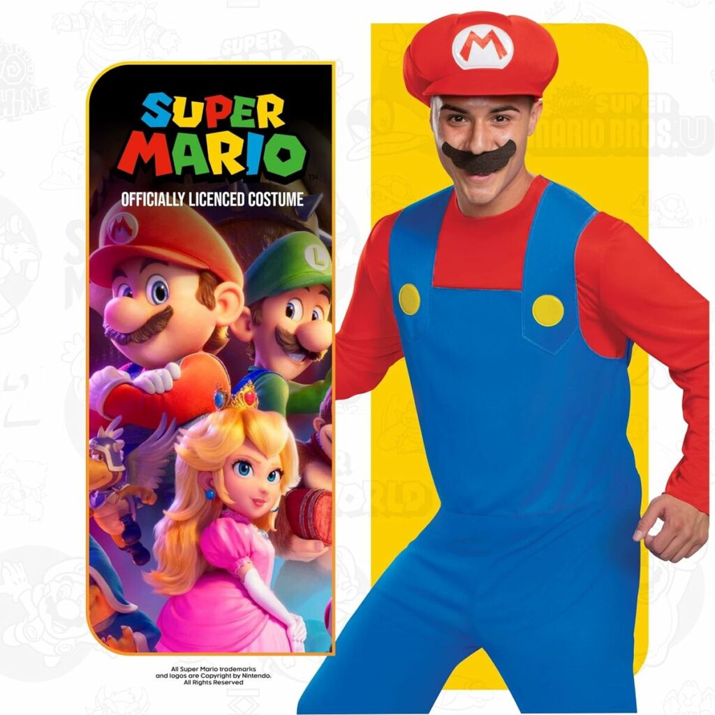 Αποκριάτικη Στολή για Ενήλικες Super Mario Lux 3 Τεμάχια